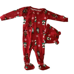 PL Sleep Macy's One Piece Footed PJ's with Hat Size 6 months NWT